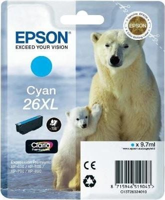 Epson Tintenpatrone T2632 26XL, cyan, 9,7ml