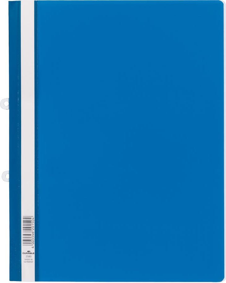 Schnellhefter Durable A4 Überbreite 2580, Hartfolie, transparenter Vorderdeckel,
herausziehbarer Abheftschieber, grau