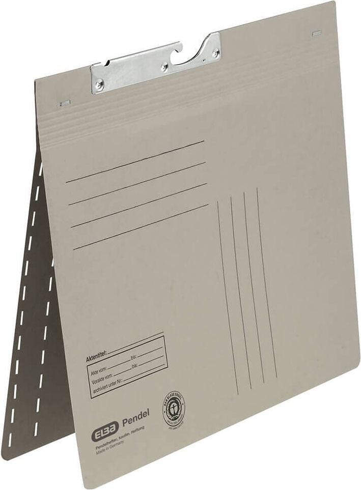 Pendelhefter Elba 90462, kaufm./Amtsheftung, Zweifalz,
Schlitzstanzung, Manilakarton 320 g/m², grau
