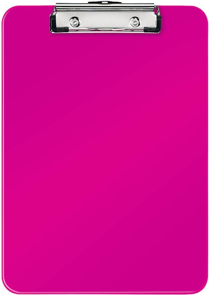 Klemmbretter Leitz WOW 3971, A4, Polystyrol, Metallklemme kurze Seite,
Aufhängeöse, WOW-Farben, pink