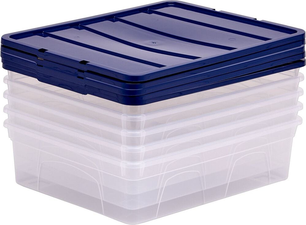 Aufbewahrungsboxen Bankers Box Plastic Storage 100137569, 12 Liter, 100% BPA-freiem Polypropylen, mit Deckel, transparent