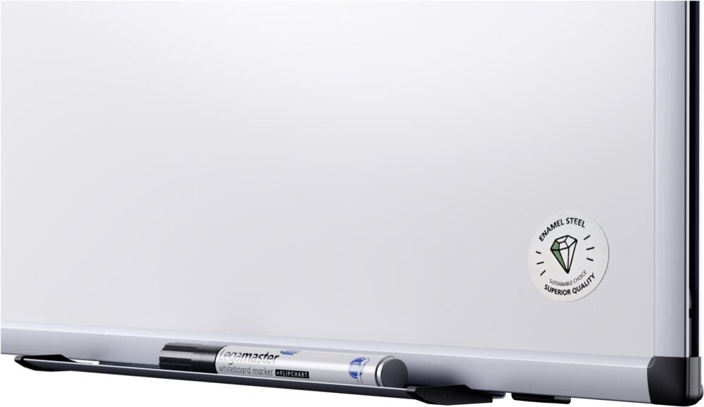 Whiteboard Legamaster UNITE PLUS 7-108254, 90x120cm, emailliert, trocken abwischbar, Aluminiumrahmen, Wandaufhängung, inkl. Zubehör, FSC , EU Ecolabel