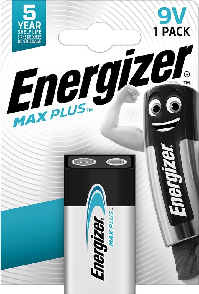Batterien Energizer Max Plus E-Block (E), 9 V, mit Geräte-Auslaufschutz, bis zu 15 Jahre Leistungserhalt