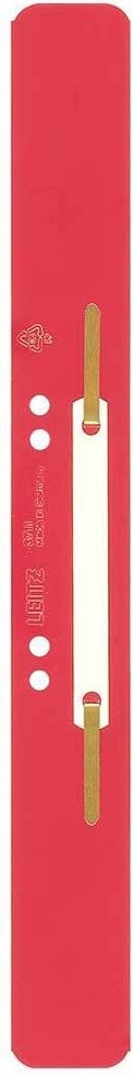 Heftstreifen Leitz 3711, 35x310mm, Kunststoff, Kunststoffdeckleiste,
Pack 5 Bündel à 25 Stück, rot