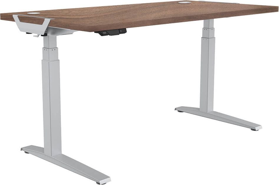 Hubschreibtisch Fellowes Levado 180 cm, 180x80cm (BxT), 64-126cm Höhe, rechteckig,
C-Fuß silber, walnuss