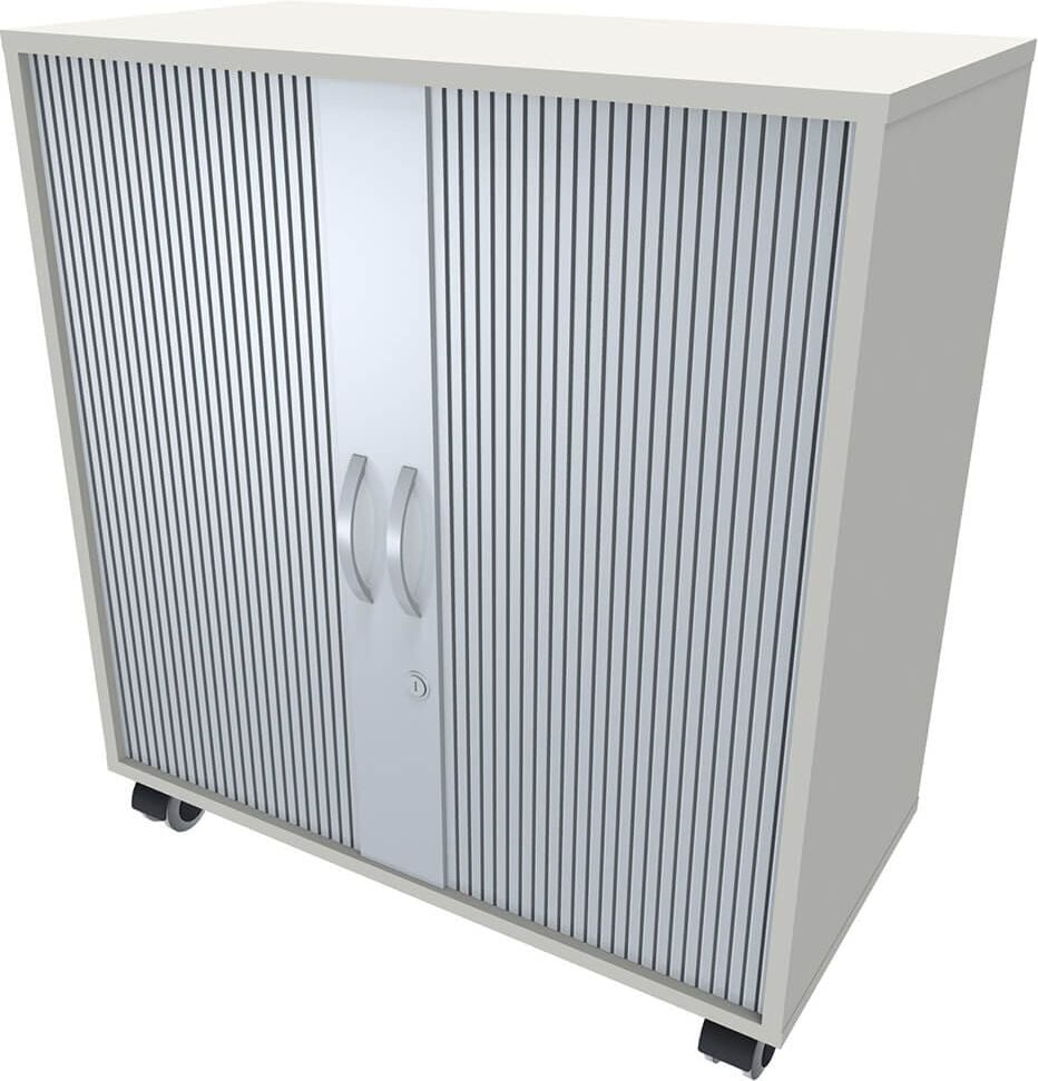 Aktenschrank Geramöbel S-382118, 80x86,5x42,5cm (BxHxT), 2 Rollläden, 1
Fachboden, 4 Rollen, weiß