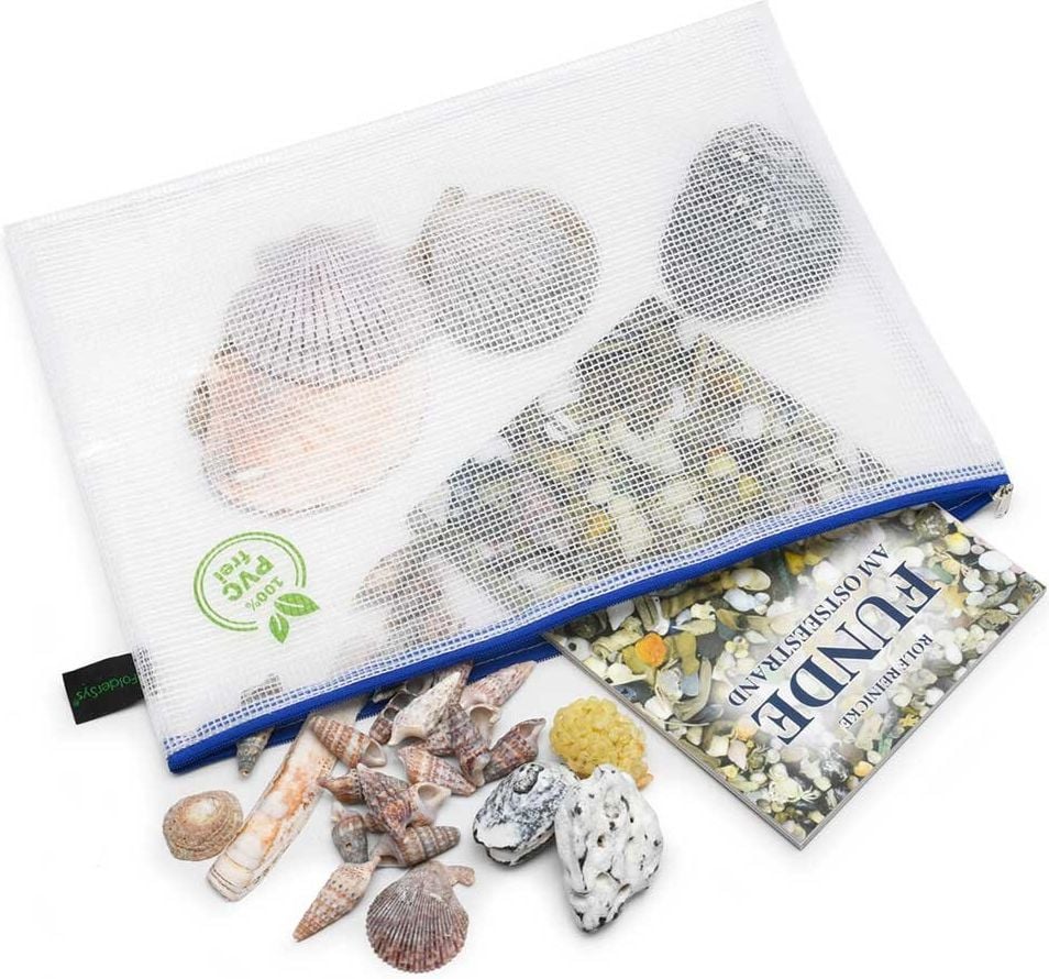 Kleinkrambeutel Foldersys A4 40602-40, Reißverschluss blau, EVA, transparent, Pack 10 Stück