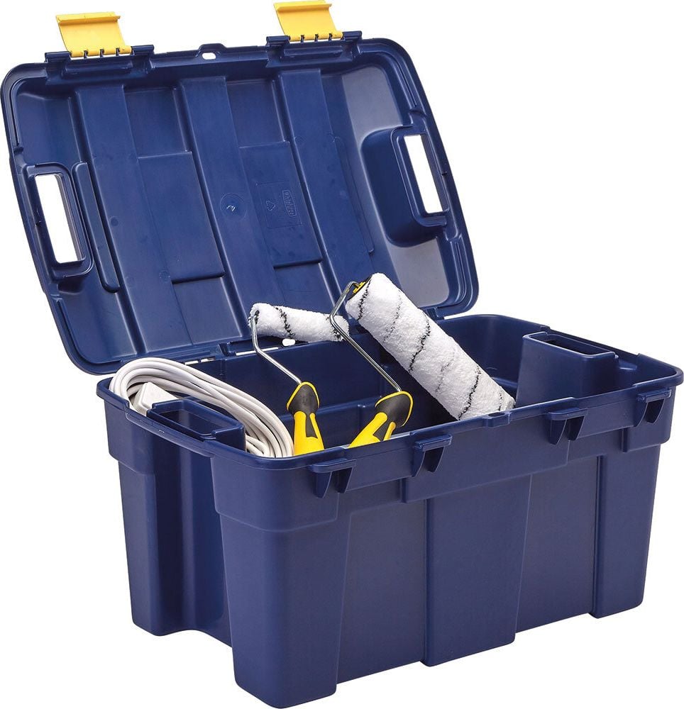 Aufbewahrungstruhen Bankers Box Storage Trunk 135776, 40 Liter, Außenmaße: 590x390x330mm (BxTxH), PP 100% BPA-frei, Deckel mit Klammern, blau