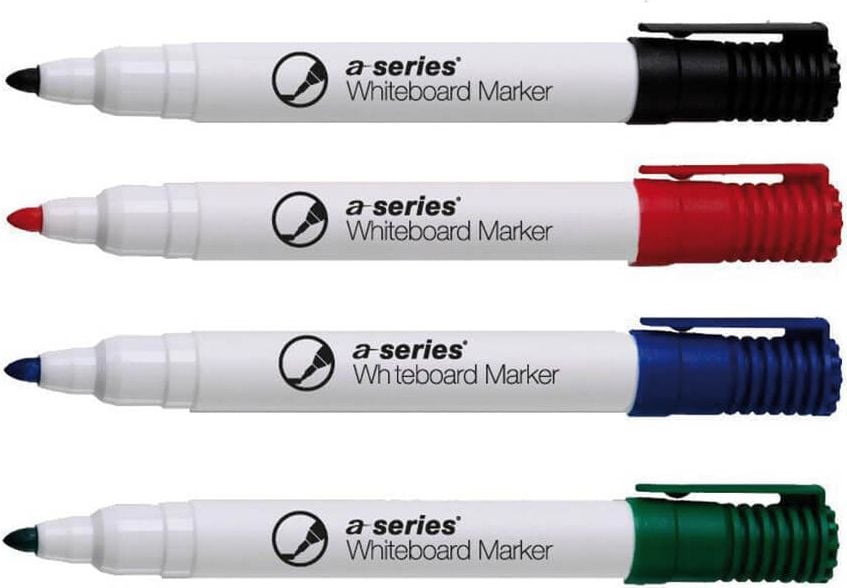 Boardmarker a-series AS1078, ca. 2mm, Rundspitze, Etui mit 4 Farben