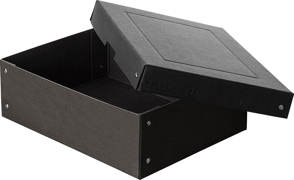 Aufbewahrungsboxen Falken PureBox 22001704, 7,68 Liter, für DIN A4, Außenmaße: 320x240x100mm (BxTxH), Deckel, schwarz, schwarz