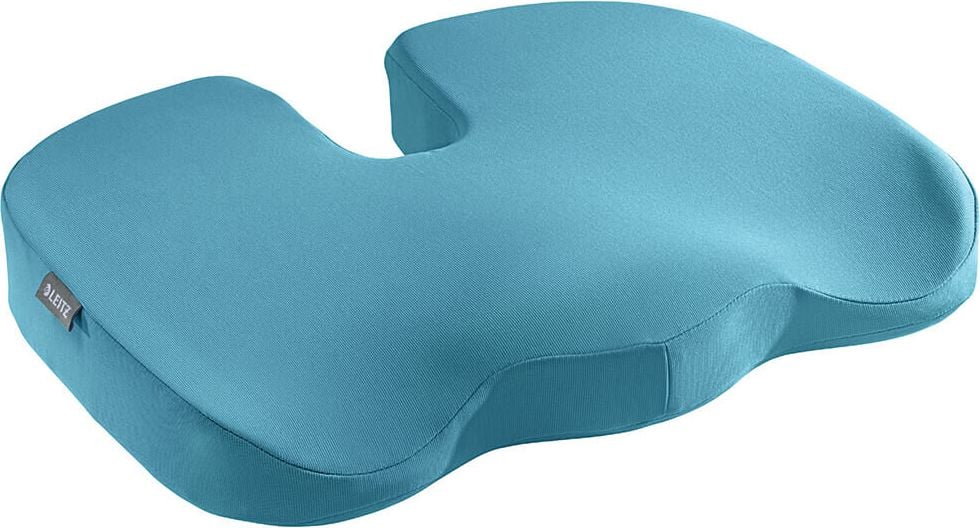 Sitzkissen Leitz Ergo Cosy 5284, 45,5x35,5x7,5cm (BxTxH), belastbar 60-100 kg, , orthopädisches Schaumstoffkissen, farbiger Bezug Polyester/Elastan, blau
