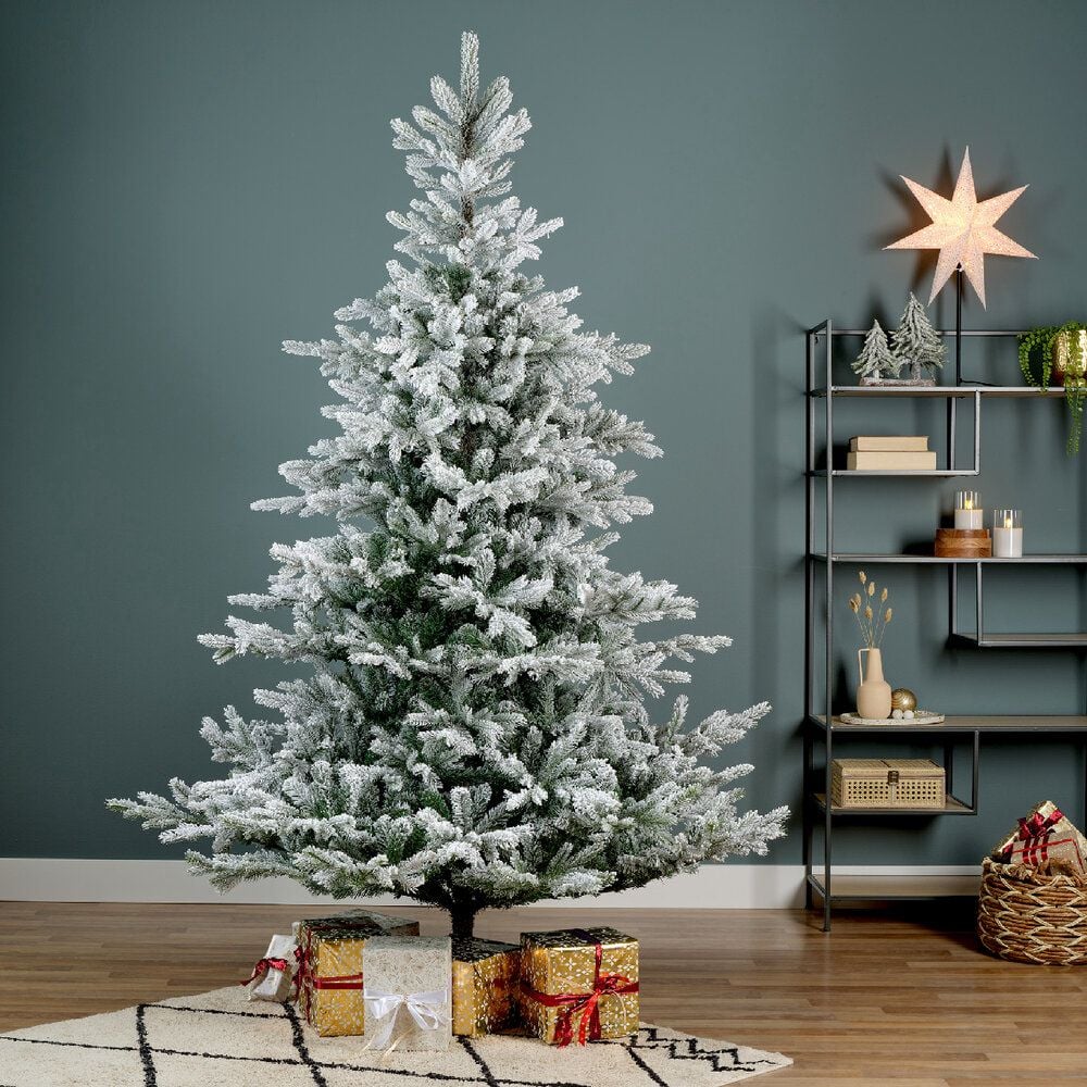 Weihnachtsbaum EVERLANDS Tanne Grandis, 132x180cm (DxH), Polyethylen/PVC, mit
Standfuß, mit Schnee