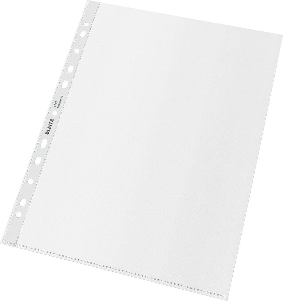 Prospekthüllen Leitz Recycle DIN A4 4791, oben offen, genarbt, recycelte PP-Folie 100my, Pack 100 Stück