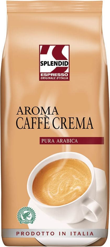 Kaffee Splendid Aroma Caffè Crema, ganze Bohnen, ungemahlen, 1 kg, Intensität 7/12