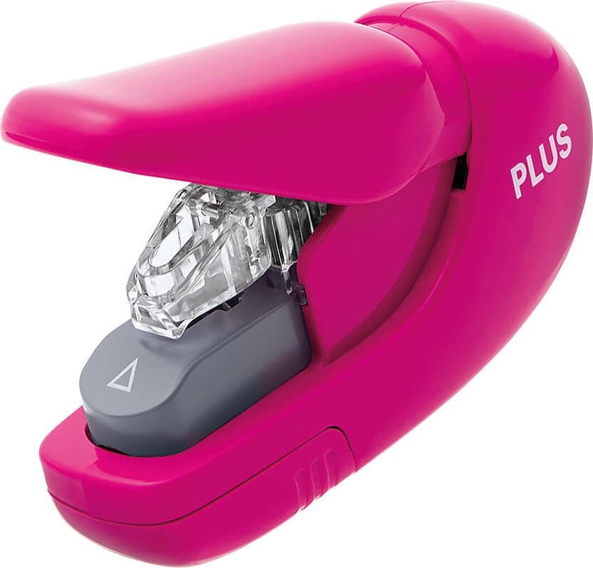 Heftgerät PLUS Japan SL-106AB, bis 5 Blatt, Einlegetiefe: ca. 20mm,
klammerlos, pink