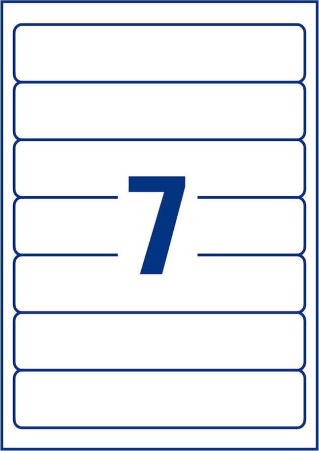 Rückenschilder Zweckform LR4760-25 Recycling, schmal/kurz, 192x38mm, auf A4, naturweiß, Pack 30 Blatt/210 Stück