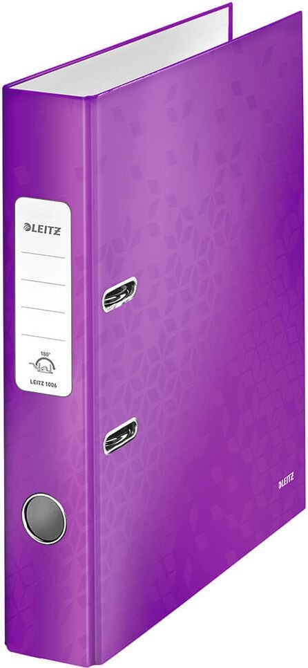 Ordner A4 Leitz WOW 1006, 52mm, laminierte Pappe, A4, 5,2cm Rücken, laminiertes Papier,
WOW-Farben, violett