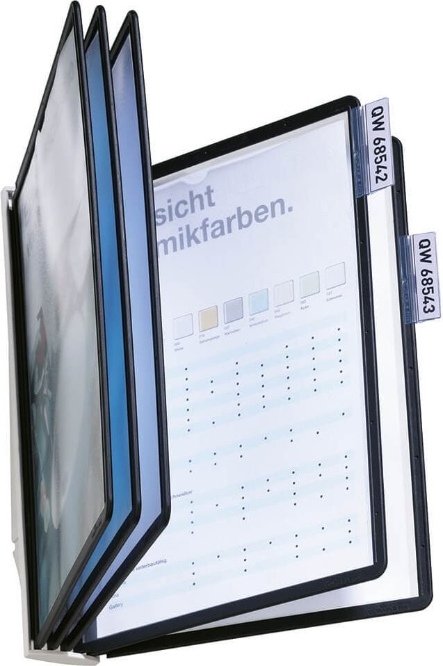 Sichttafel-Wandhalter Durable SHERPA WALL 5 5810, Tafelträger, 5 Sichttafeln A4 (schwarz)