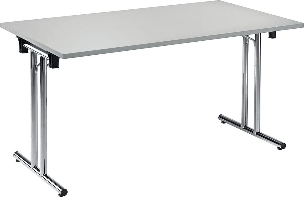 Klapptisch Deskin MODUL T-Fuß gerade 27889, 140 x 80 cm (B x T), rechteckig, T-Fußgestell
verchromt, weiß