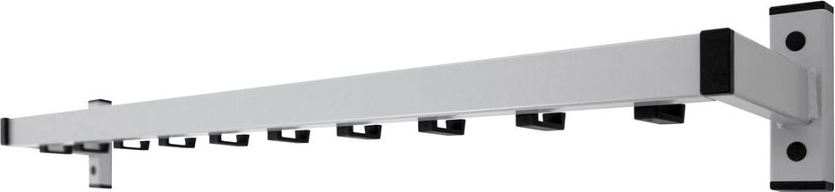 Garderobenleisten V-Part Safe 10, 10 Haken, zur Wandmontage, schwarz/grau
