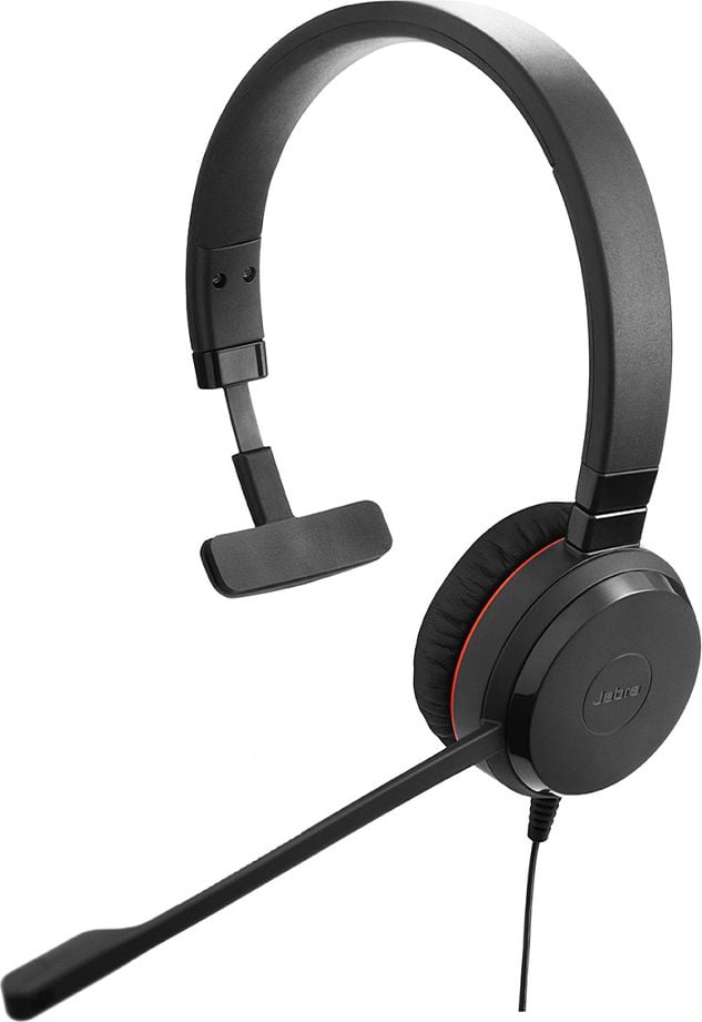 Headset Jabra Evolve 20 MS 4993-823-109, Mono, USB-A-Stecker, verstellbarer Kopfbügel,
drehbares Bügelmikrofon, schwarz