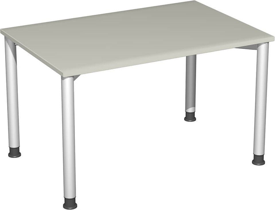 Schreibtisch Geramöbel 4 Fuß Flex S-555102, 120x80cm (BxT), 68-80cm Höhe, rechteckig,
4-Fuß silber, hellgrau