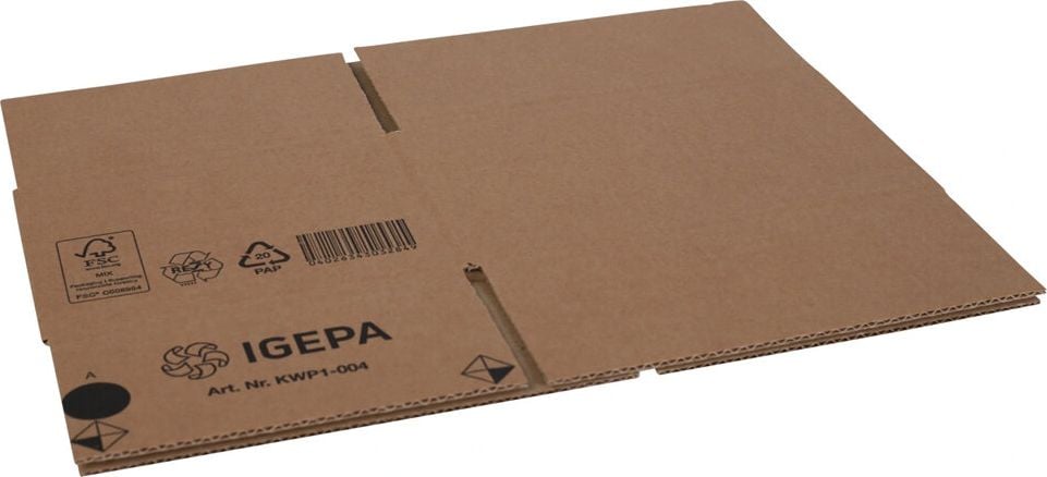 Versandkarton FEFCO 0201 KWP1-004, 215x170x120mm (LxBxH), braun, ohne
Höhenrillung, Pack 25 Stück