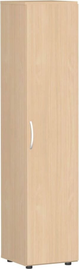 Aktenschrank Geramöbel Flex S-345100, 40x180,8x42cm (BxHxT), 1 Flügeltür, 4
Fachböden, 5 Ordnerhöhen, Bogengriff, buche