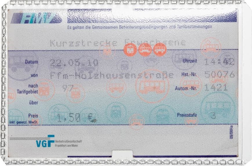 Ausweishüllen Durable 2136, 54x86mm, PP-Folie glasklar, Pack 10 Stück