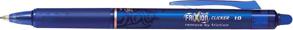Tintenroller Pilot FriXion Ball Clicker BLRT-FR10 2271, ca. 0,5mm, radierbar, Druckmechanik,
Gehäusefarbe=Schreibfarbe, blau