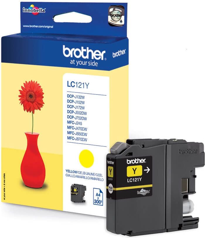 Brother Tintenpatrone LC-121Y, yellow, 300 Seiten