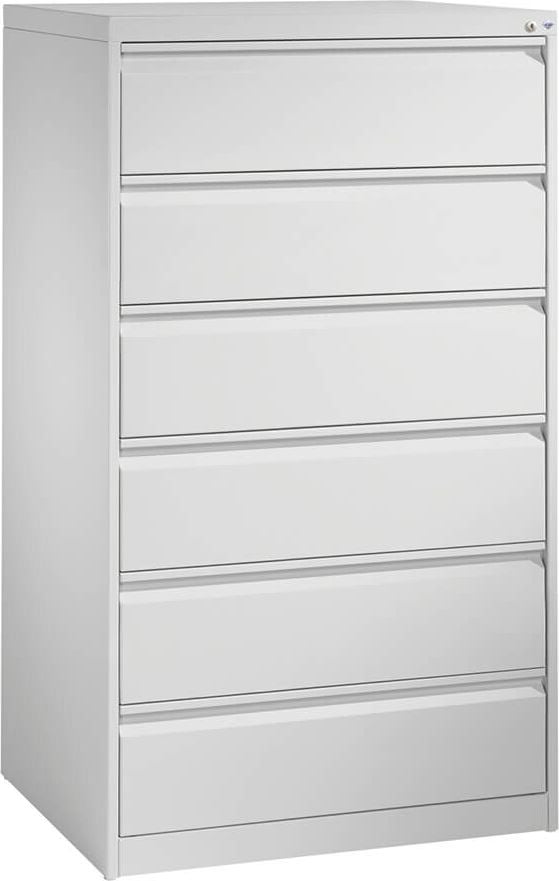 Karteischrank CP C 2000 Acurado 12936-323, 78,7x135,7x59cm (BxHxT), 6 Schübe, 3-bahnig,
für DIN A5 quer, Griffleiste, hellgrau