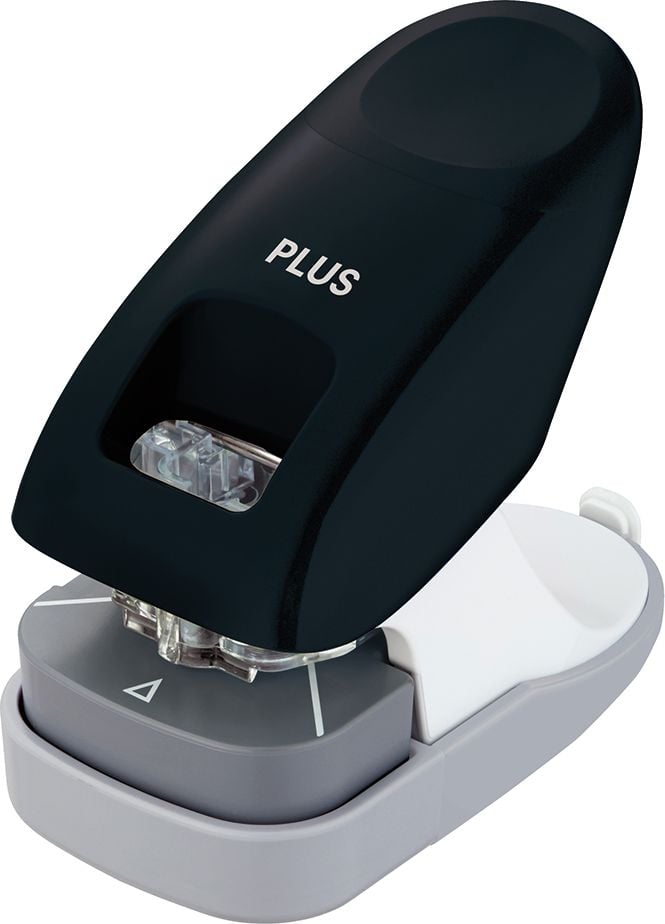 Heftgerät PLUS Japan SL-112A, bis 10 Blatt, Einlegetiefe: ca. 30mm,
klammerlos, grün