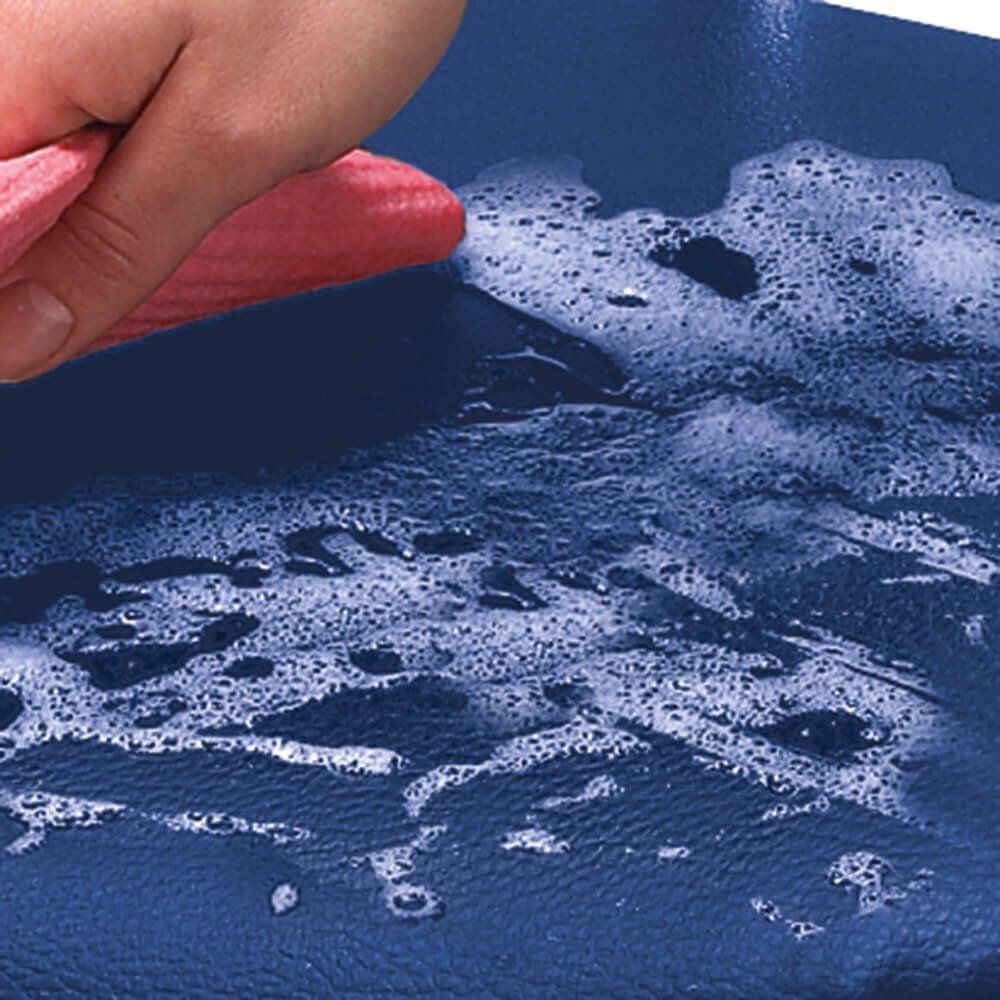 Arbeitsdrehstuhl Deskin COMFORT S, Softex-Bezug abwaschbar, ohne Armlehnen, Fußkreuz schwarz,
Teppichbodenrollen, schwarz