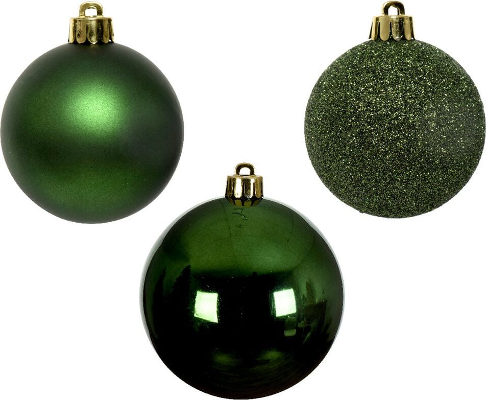 Weihnachtskugeln DECORIS, 6cm Durchmesser, Polystyrol, Pack 10 Stück, dunkelgrün