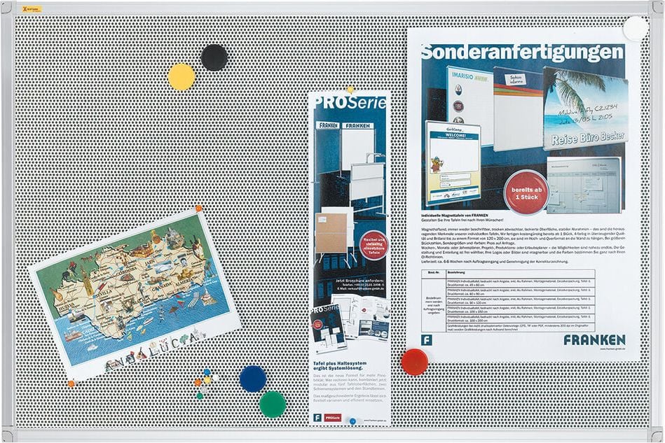 Pinntafeln Franken X-tra!Line Pin n Mag PM3603, 90x120cm, Tafelfläche aus Textil mit
Metallgitter, Alurahmen, grau