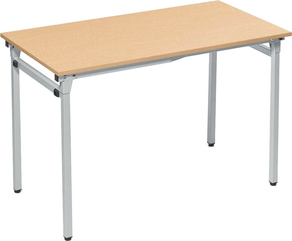 Klapptisch Deskin MODUL 4-Fuß 28410, 120 x 60 cm (B x T), rechteckig,
4-Fuß-Stahlrohrgestell alusilber, buche