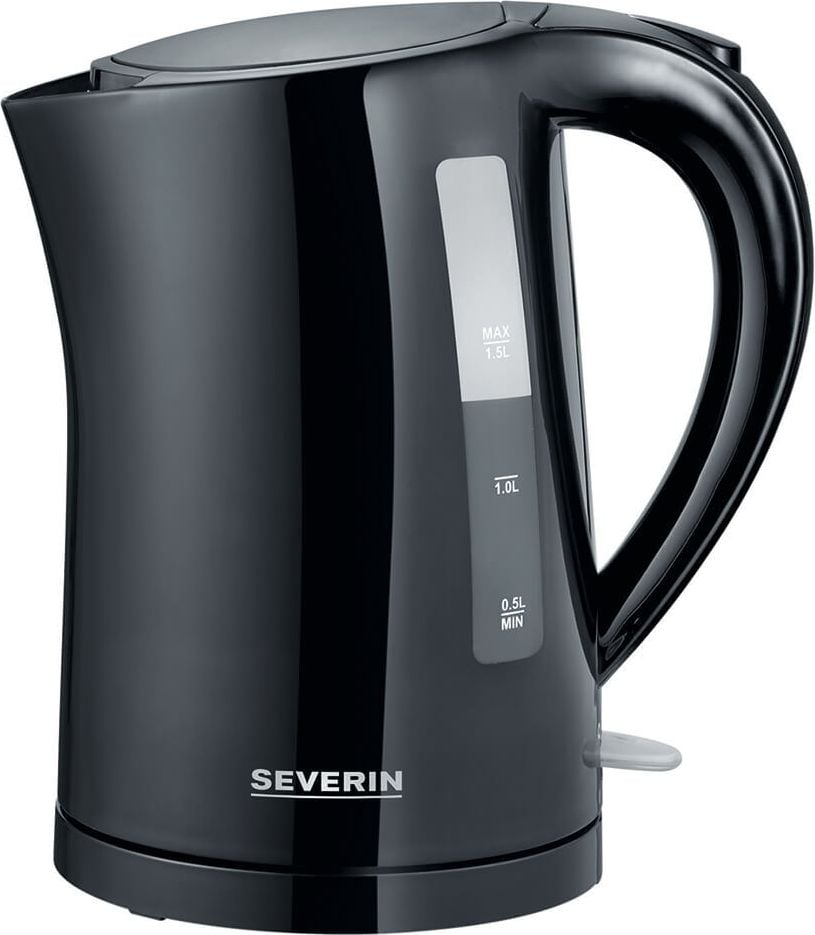Wasserkocher Severin WK3498, 2.200 Watt, 1,5 Liter, Kunststoff, schwarz, schwarz