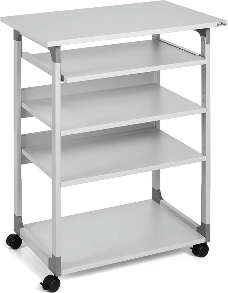 Computertisch Durable System Computer Trolley 75 VH 3720-10, 4 Böden, Tastaturablage, grau