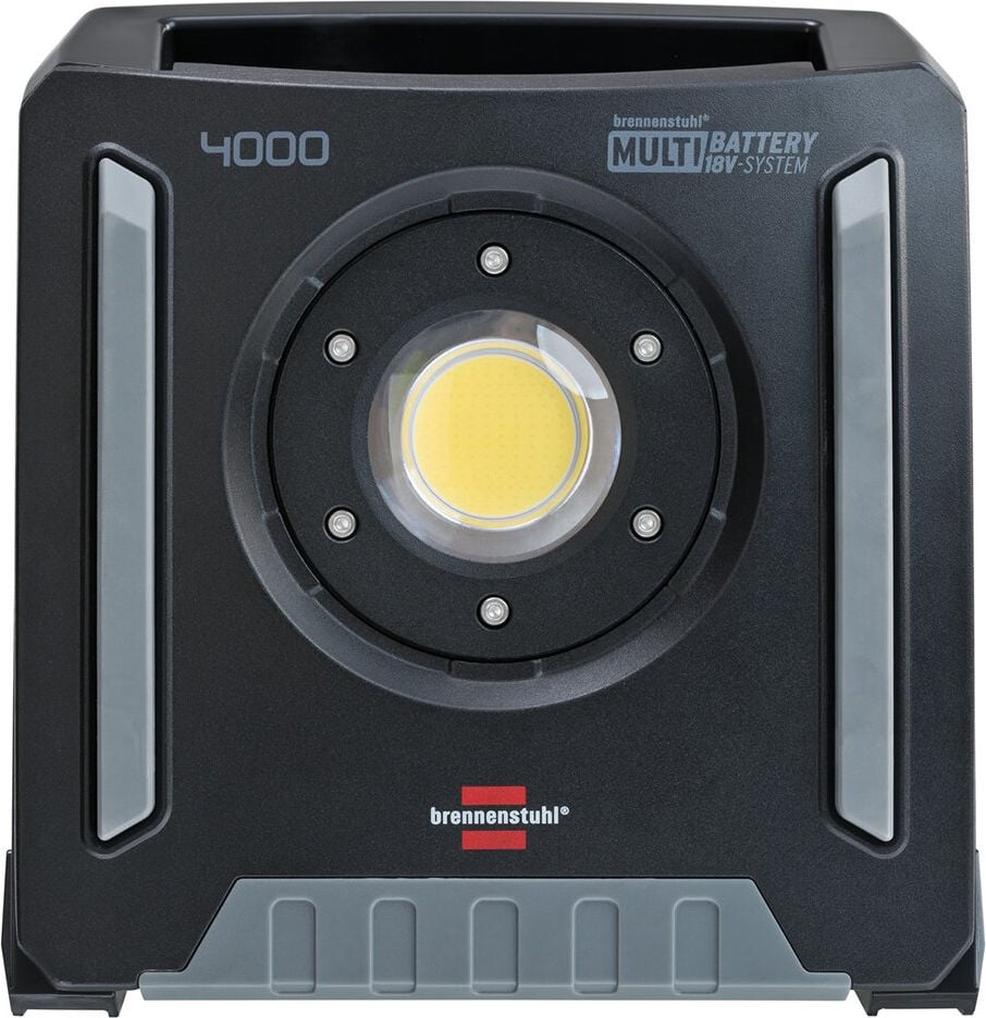 LED-Baustrahler Brennenstuhl Professional Multi Battery, 40 Watt, 4500 Lumen, Standfuß, Tragegriff, 4 Schaltstufen, IP65, IK08, inkl. Einhell-Adapter, schwarz