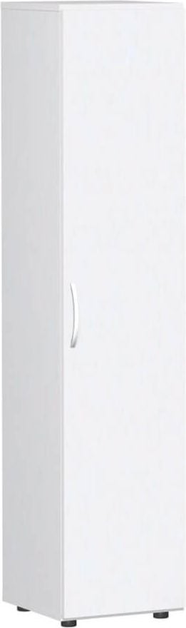 Aktenschrank Geramöbel Flex S-345100, 40x180,8x42cm (BxHxT), 1 Flügeltür, 4
Fachböden, 5 Ordnerhöhen, Bogengriff, weiß