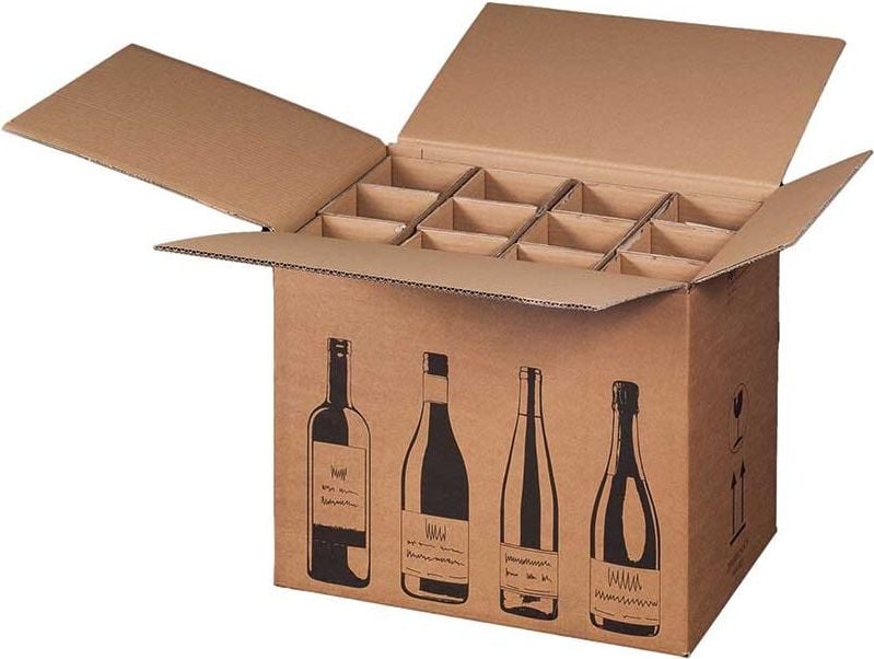 Flaschenverpackung Smartbox Pro 222103205, für 12 Flaschen, Innenmaße: 420x305x368mm, PTZ-/UPS-zertifiziert, Wellpappe, braun, Pack 15 Stück