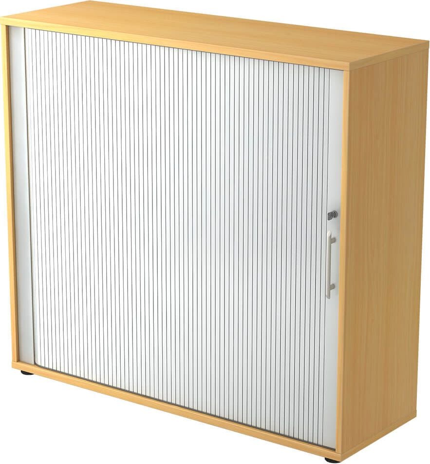 Aktenschrank Hammerbacher 1733S, 120x110x40cm (BxHxT), 1 Querrollladen, 2
Fachböden, Korpus/Rollladen zweifarbig, weiß