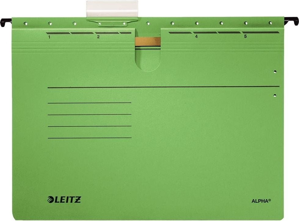Hängehefter Leitz 1984, kaufm. Heftung, ohne Tasche, Pendareckarton
275 g/m², grün