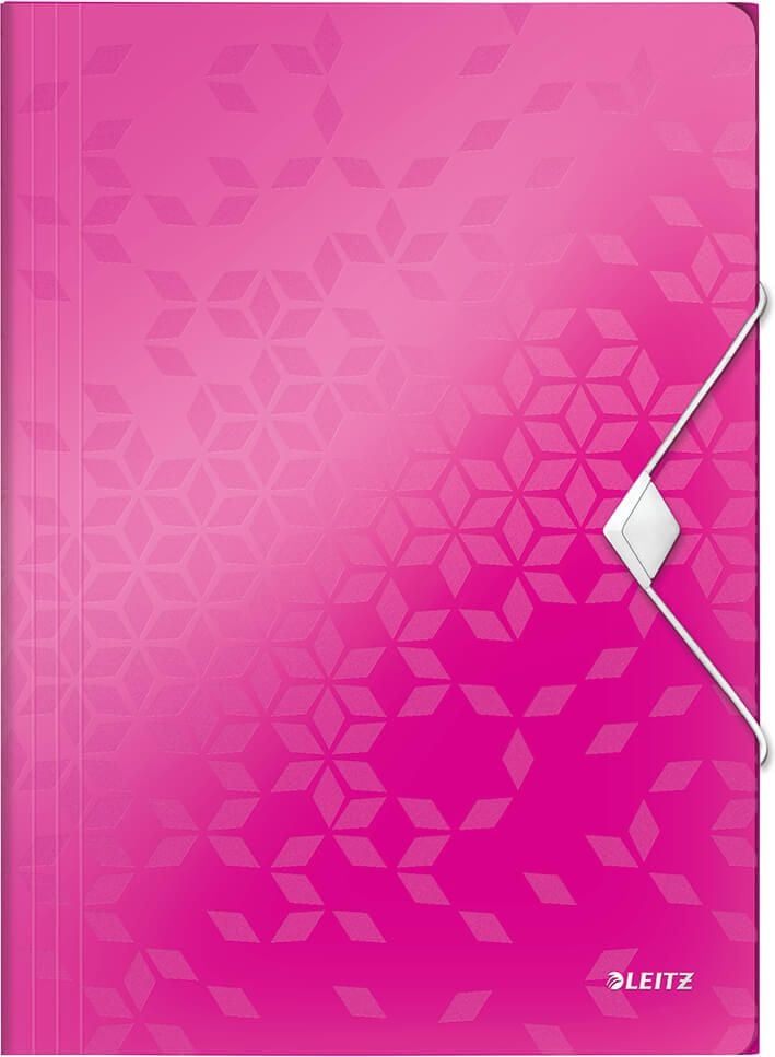 Eckspanner Leitz WOW 4599, A4, Gummizugverschluss, PP, 3
Einschlagklappen, pink