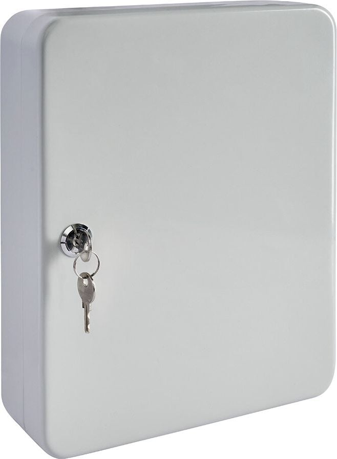 Schlüsselschrank Alco 8997-33, für 40 Schlüssel, Zylinderschloss, Stahlblech, grau, grau