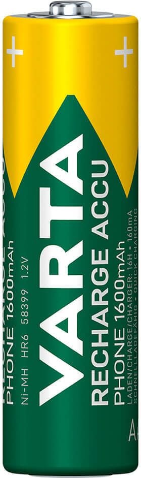 Akkus Varta Recharge Accu Phone Mignon (AA), 1,2 V, 1600mAh, Pack 2 Stück