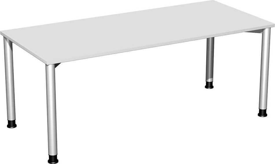 Schreibtisch Geramöbel 4 Fuß Flex S-555146, 180x80cm (BxT), 68-80cm Höhe, rechteckig,
4-Fuß silber, hellgrau
