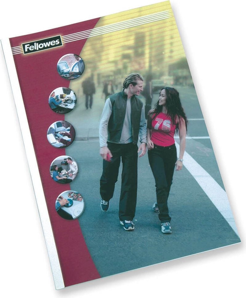Thermobindemappen Fellowes 6,0mm 53154, A4, transparent/weiß, Pack 100 Stück