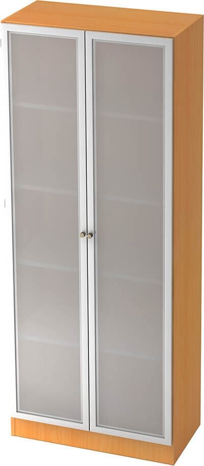 Aktenschrank Hammerbacher Solid 6100G, 80x200,4x42cm (BxHxT), 2 Flügeltüren
Milchglas, Knauf, buche